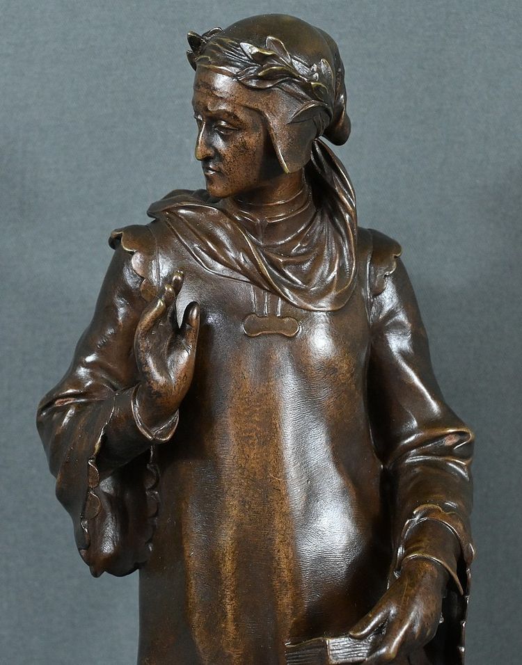 Bronzo "Dante", di A. Forestier - Fine del XIX secolo