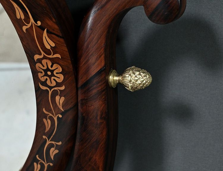 Coiffeuse en Palissandre et Marqueterie, époque Charles X – Début XIXe