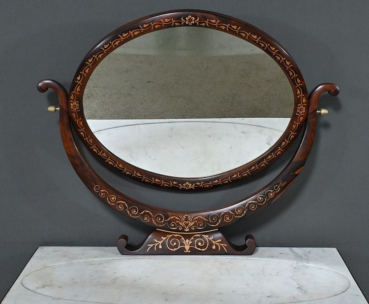 Coiffeuse en Palissandre et Marqueterie, époque Charles X – Début XIXe