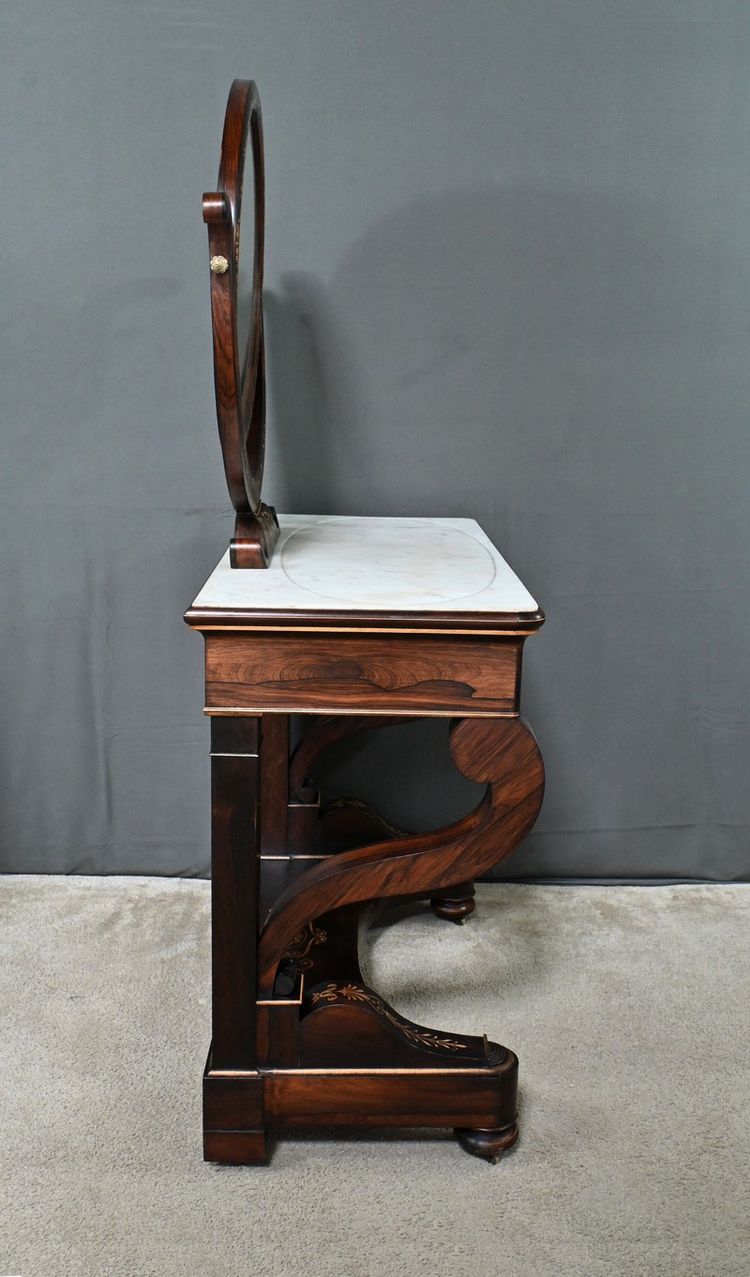 Coiffeuse en Palissandre et Marqueterie, époque Charles X – Début XIXe