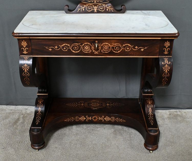 Coiffeuse en Palissandre et Marqueterie, époque Charles X – Début XIXe