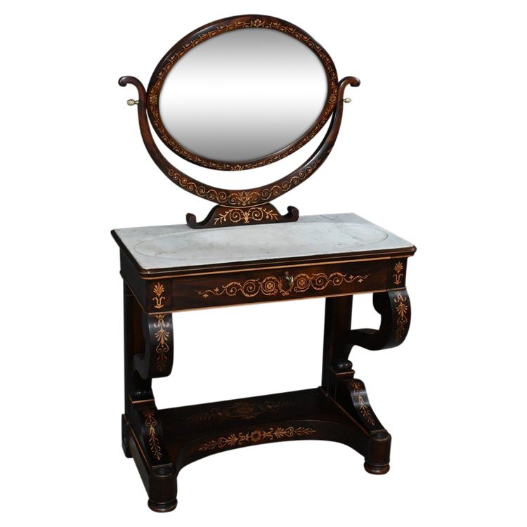 Coiffeuse en Palissandre et Marqueterie, époque Charles X – Début XIXe