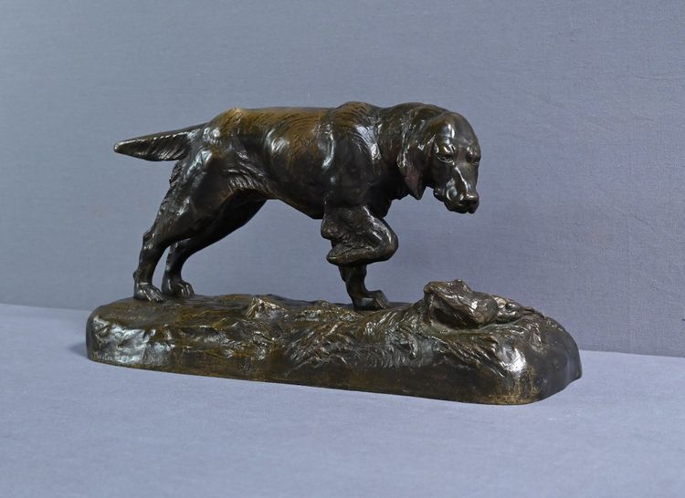 Bronze "Chien de Chasse" signed E. Samson - Late 19th century