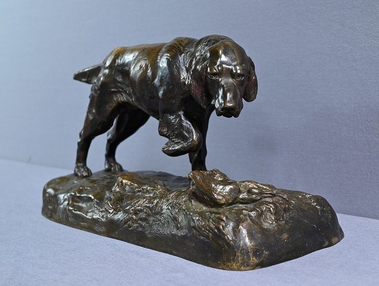 Bronze "Chien de Chasse" signed E. Samson - Late 19th century