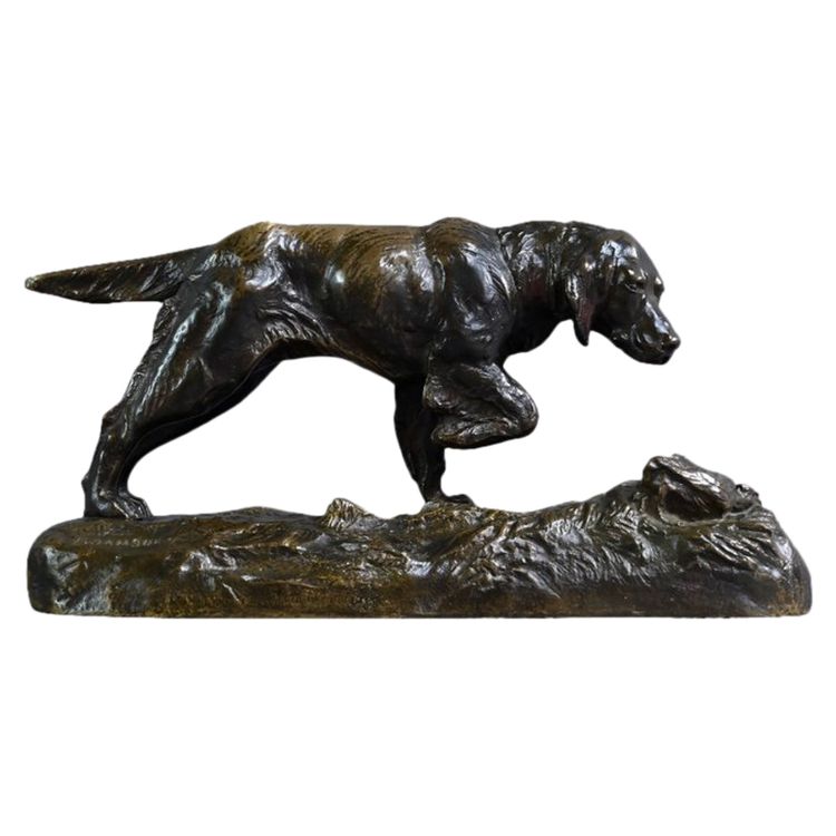 Bronze "Chien de Chasse" signed E. Samson - Late 19th century