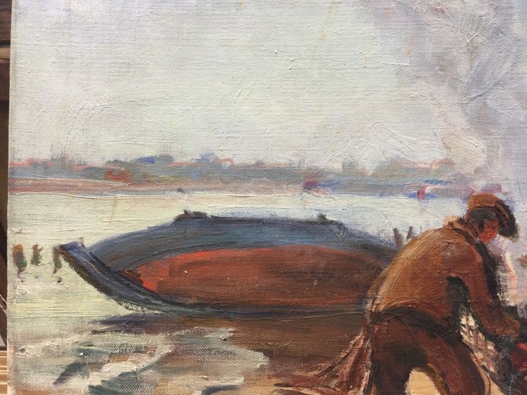« Les calfats » huile sur toile 