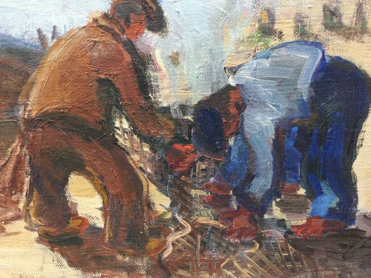 « Les calfats » huile sur toile 