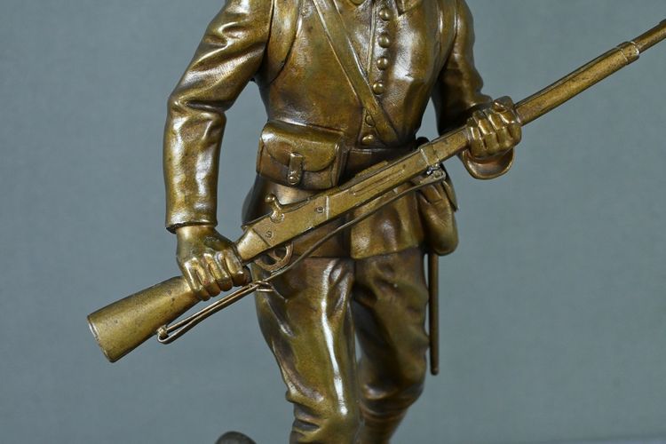Bronzo "Le Chasseur Alpin", firmato E. Carlier - Fine del XIX secolo