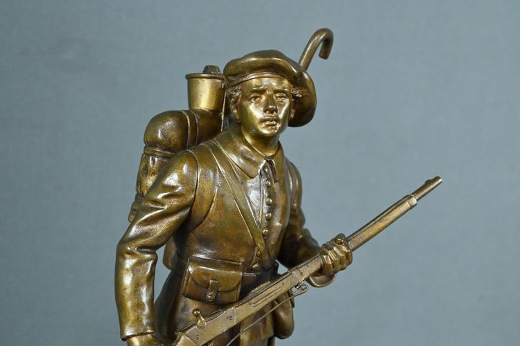 Bronzo "Le Chasseur Alpin", firmato E. Carlier - Fine del XIX secolo