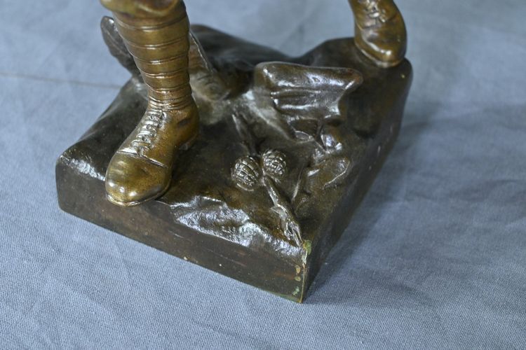 Bronzo "Le Chasseur Alpin", firmato E. Carlier - Fine del XIX secolo