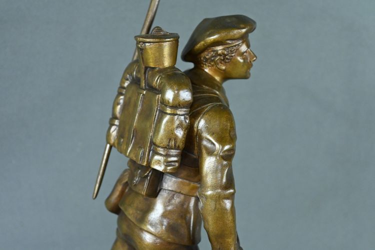 Bronzo "Le Chasseur Alpin", firmato E. Carlier - Fine del XIX secolo