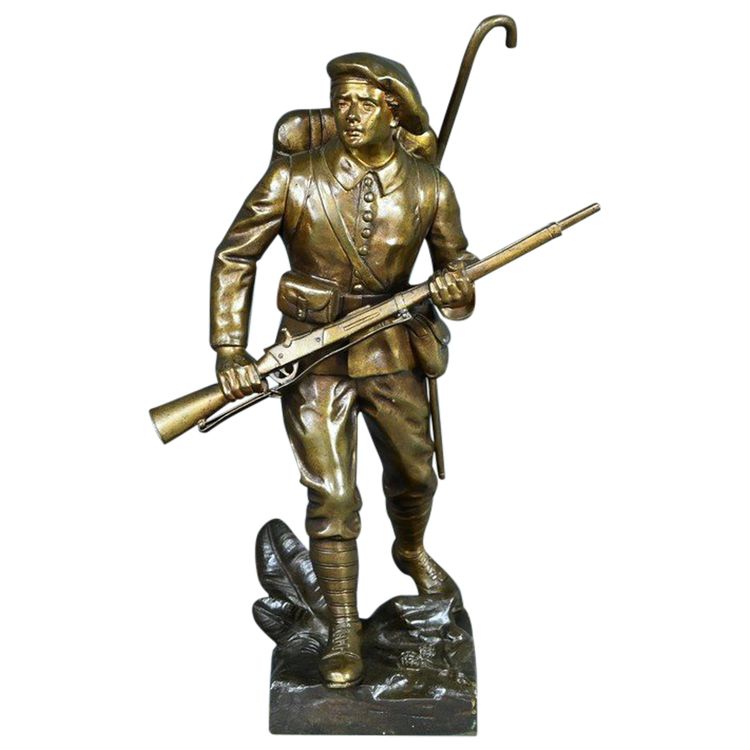 Bronzo "Le Chasseur Alpin", firmato E. Carlier - Fine del XIX secolo