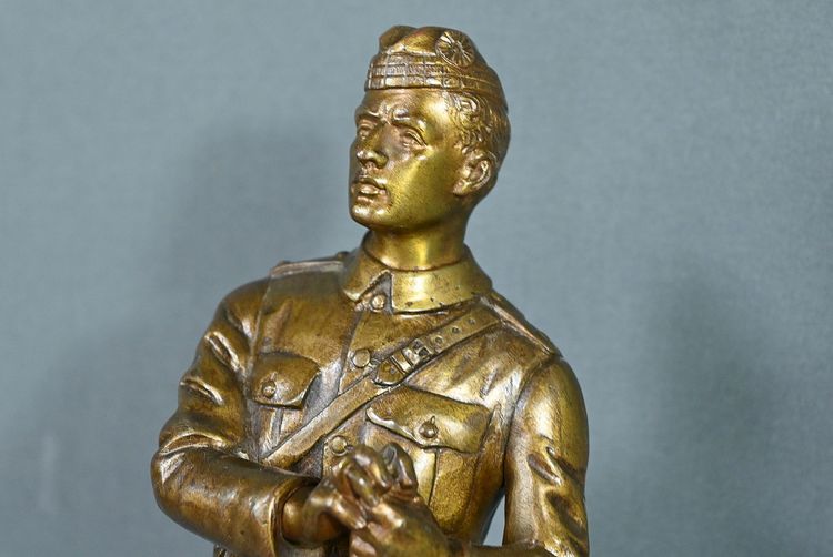 Fante scozzese in bronzo, firmato E.Carlier - Inizio XX secolo