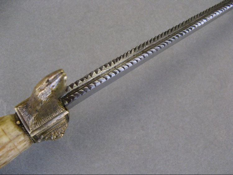 Dague De Chasse Vénerie Lame à Dents De Scie XIXe