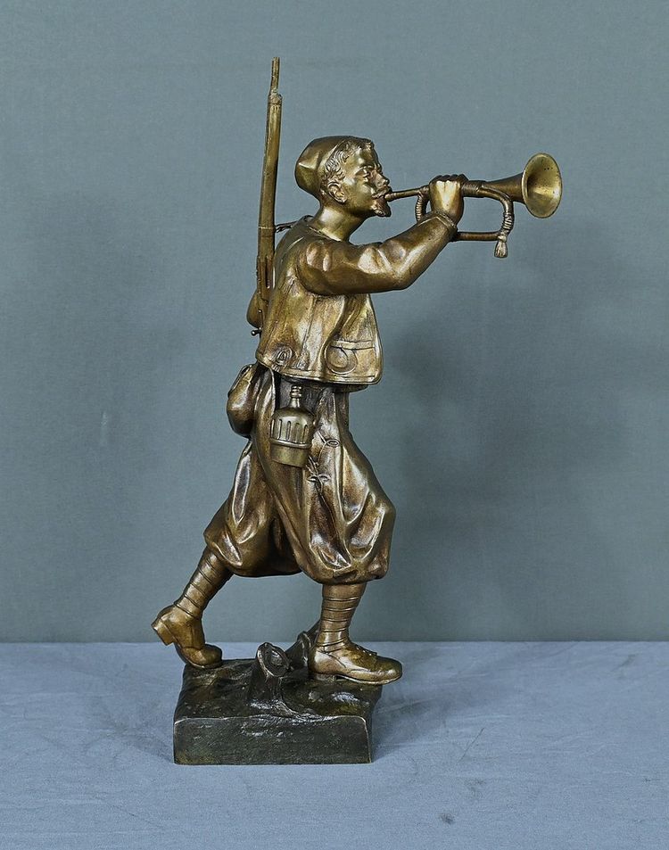 Bronzo "Le Zouave Trompettiste" di E. Carlier - Inizio XX secolo