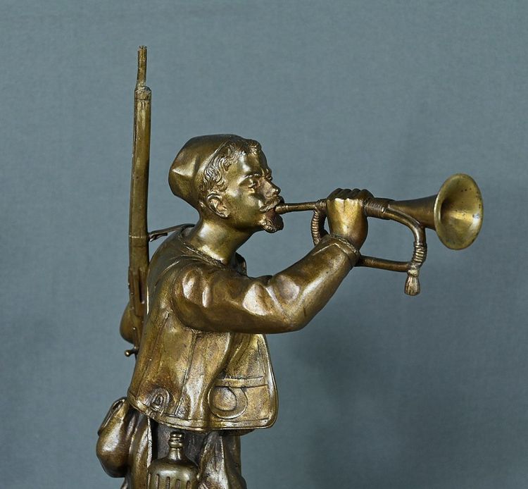 Bronzo "Le Zouave Trompettiste" di E. Carlier - Inizio XX secolo