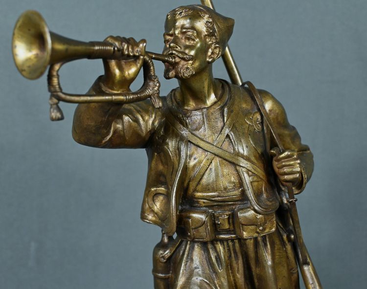 Bronzo "Le Zouave Trompettiste" di E. Carlier - Inizio XX secolo