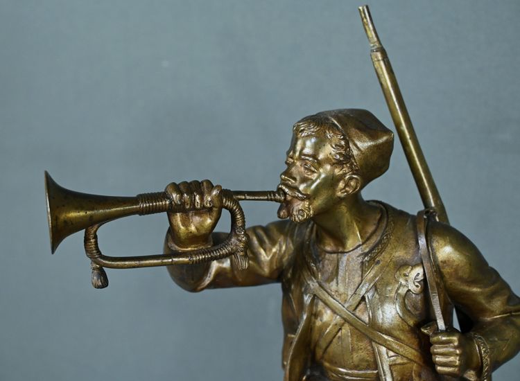 Bronzo "Le Zouave Trompettiste" di E. Carlier - Inizio XX secolo