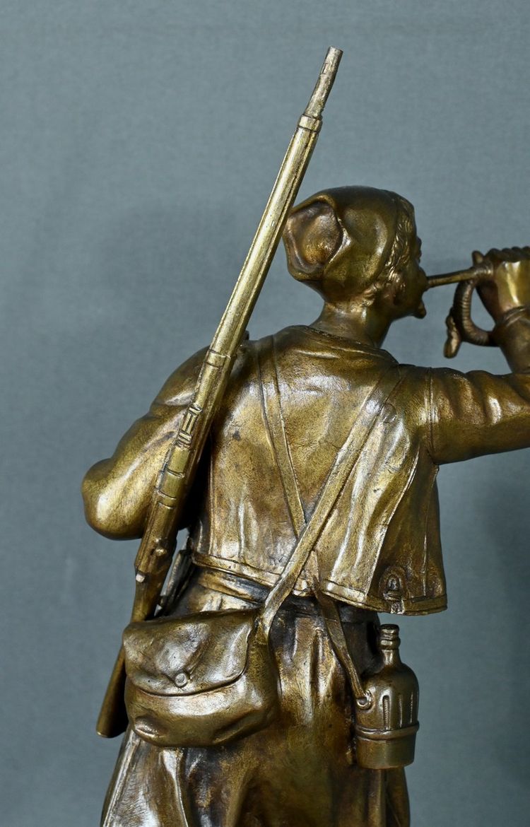 Bronzo "Le Zouave Trompettiste" di E. Carlier - Inizio XX secolo