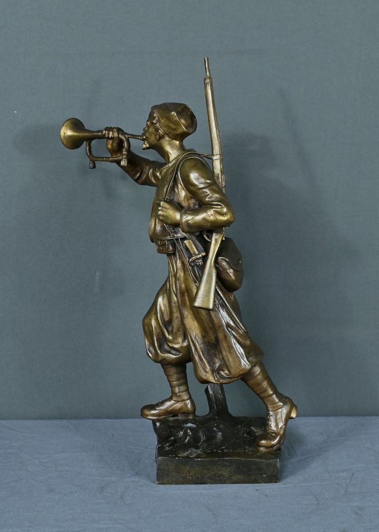 Bronzo "Le Zouave Trompettiste" di E. Carlier - Inizio XX secolo