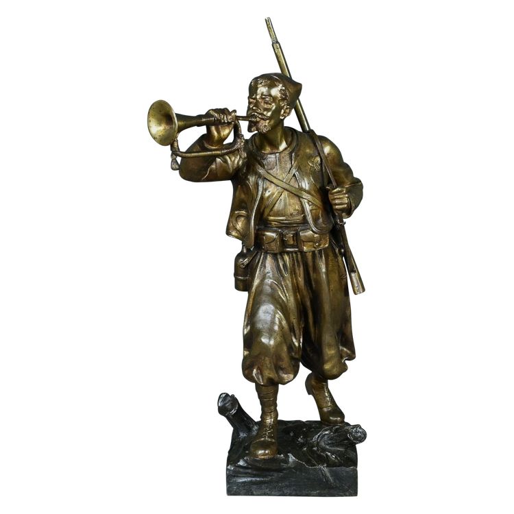 Bronzo "Le Zouave Trompettiste" di E. Carlier - Inizio XX secolo