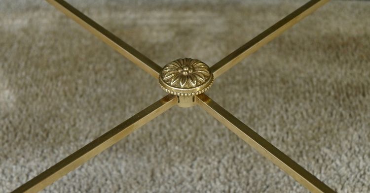 Table Basse Tripartite en Verre, style Maison Baguès – 1950