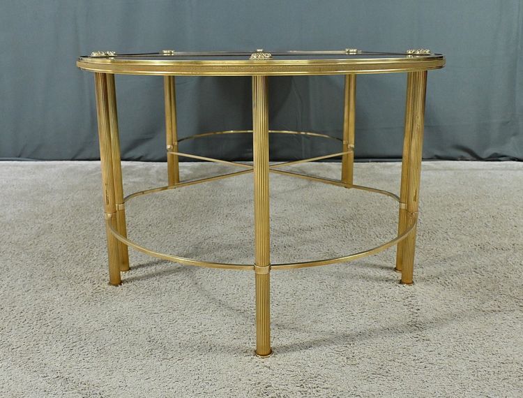 Table Basse Tripartite en Verre, style Maison Baguès – 1950