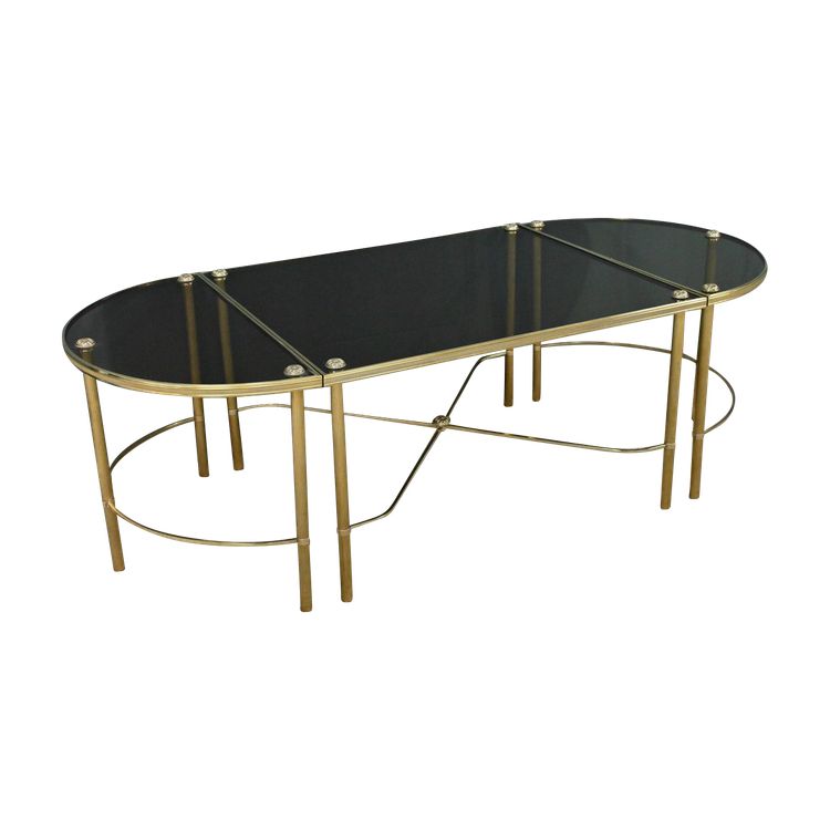 Table Basse Tripartite en Verre, style Maison Baguès – 1950