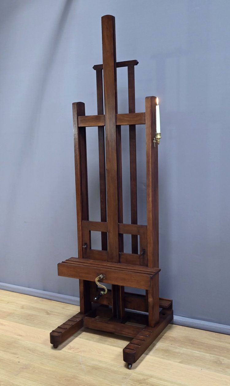 Chevalet d’Atelier Double-Face en Chêne – Milieu XIXe