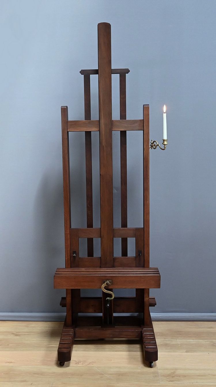Chevalet d’Atelier Double-Face en Chêne – Milieu XIXe