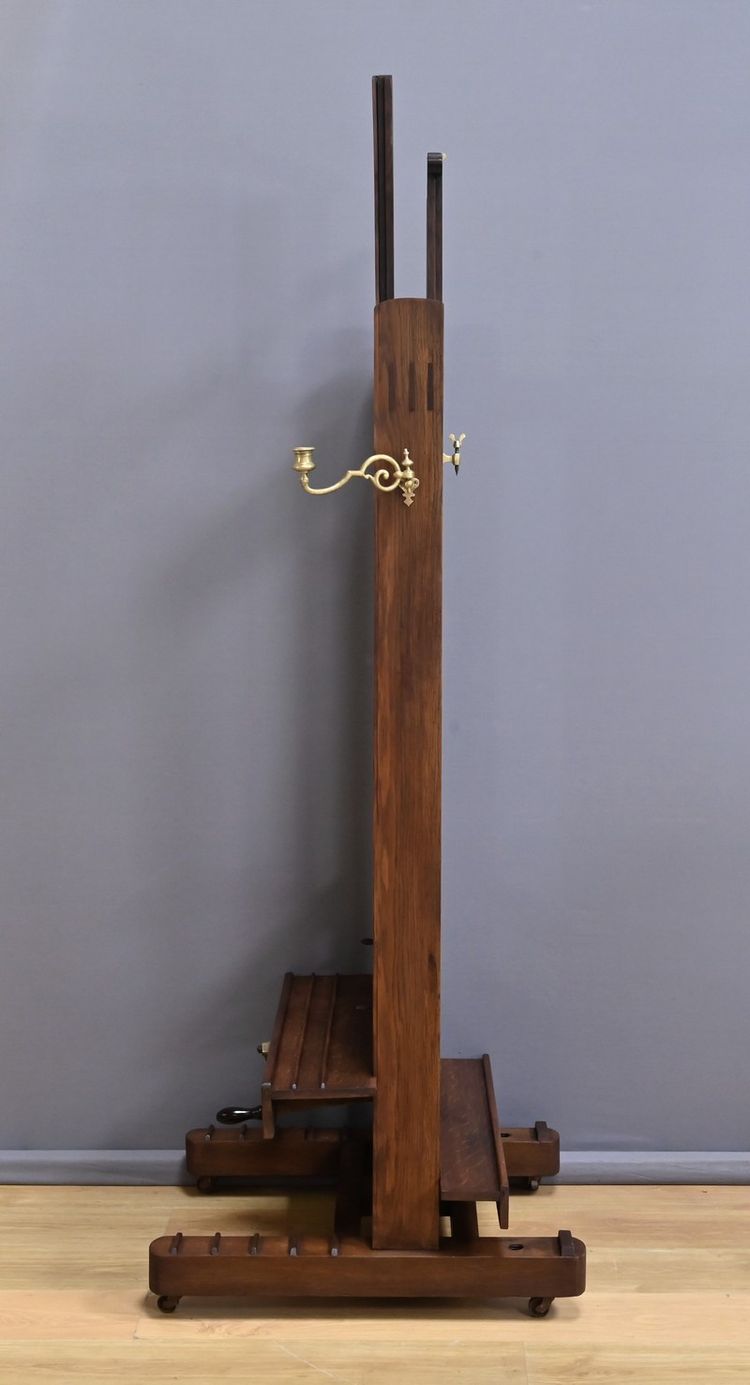 Chevalet d’Atelier Double-Face en Chêne – Milieu XIXe