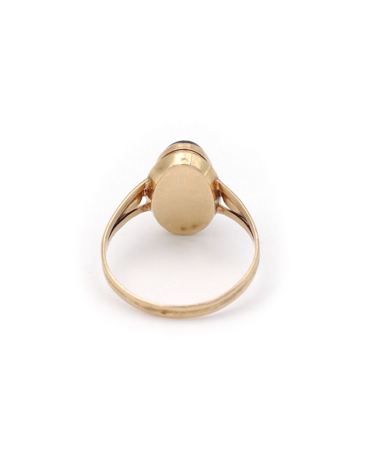 Anello in oro 18k in diaspro segreto, anello del veleno, anello francese, anello con sigillo