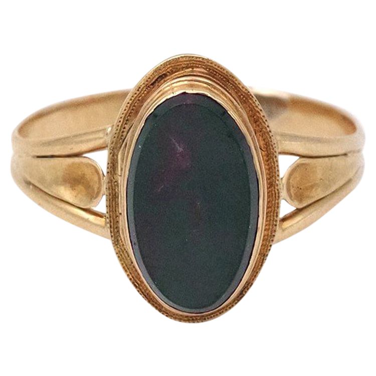 Anello in oro 18k in diaspro segreto, anello del veleno, anello francese, anello con sigillo