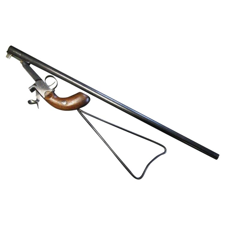 Pistola / Carabina da bracconiere a broche con crosse squelette di St Etienne XIXe.
