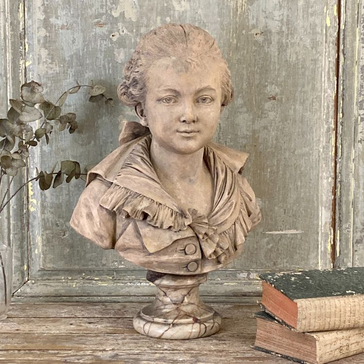 Busto di bambino in terracotta XIX secolo