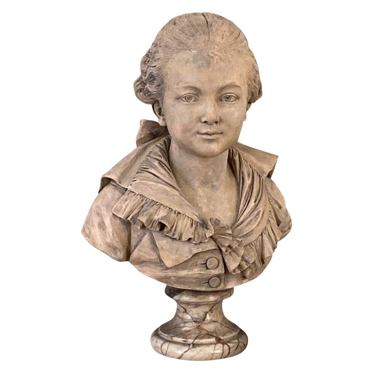 Busto di bambino in terracotta XIX secolo