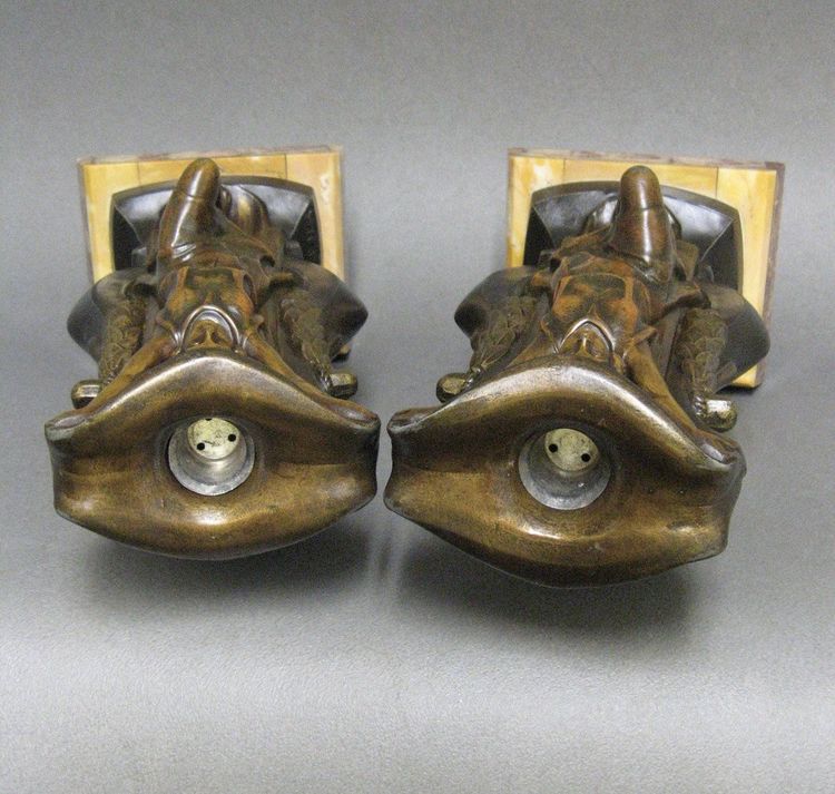 Pair Of Art Deco Candlesticks Signed P. Séga.