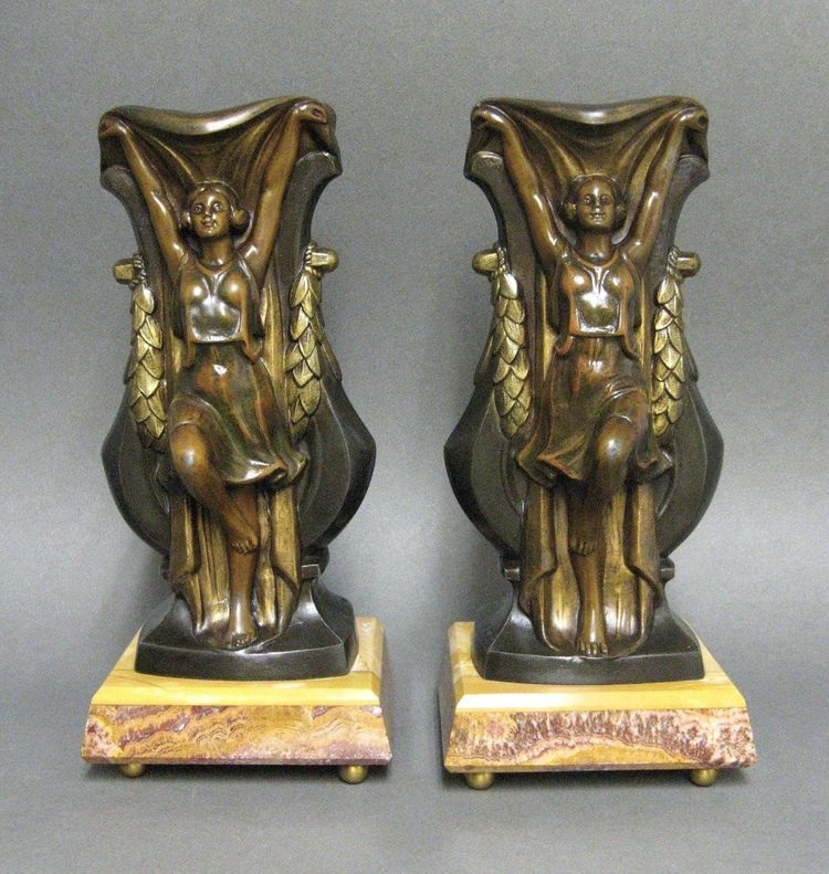 Pair Of Art Deco Candlesticks Signed P. Séga.