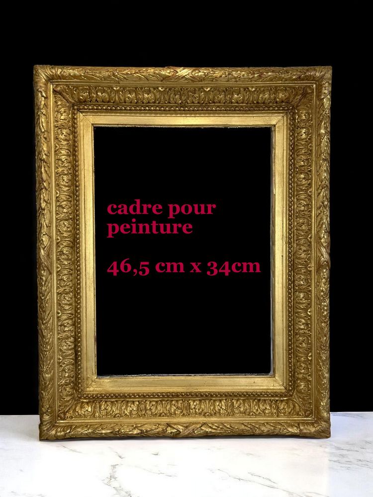 ANCIENT GILDED WOOD AND STUC FRAME FOR PAINTING 46.5 cm x 34 cm ( BEAUTIFUL GILDING )