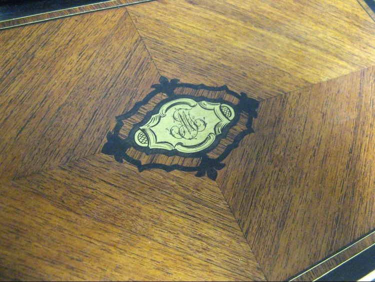 Ecritoire De Voyage in marquetry 19th Century. Napoleon III period.