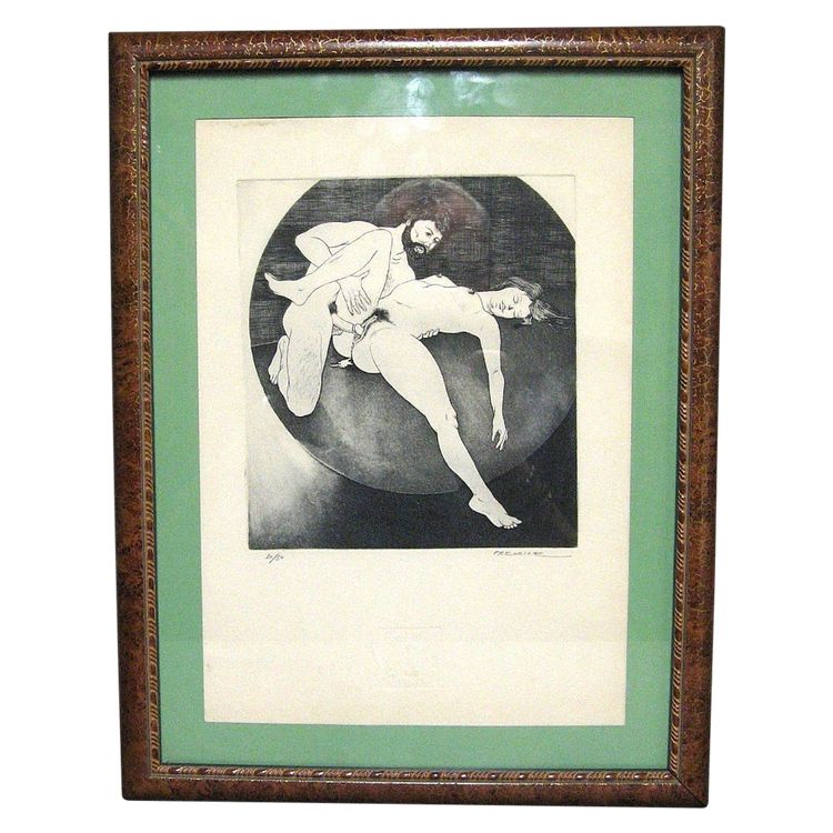 Litho Erotique Signé Prenlice - Pseudonym of André Leprince.