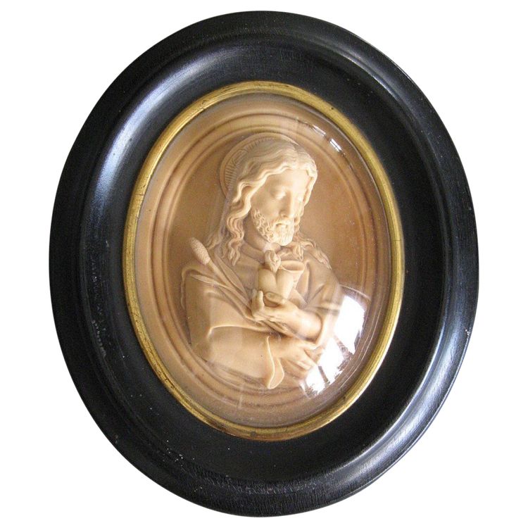 Sacred Heart Of Jesus frame in Napoleon III limestone.