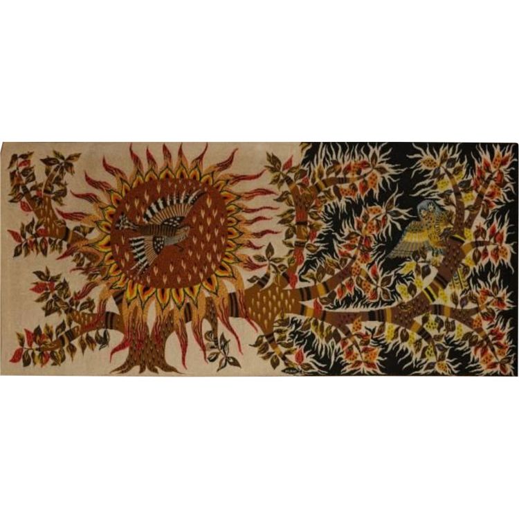 RAY & FOUR in Aubusson. Larger format (2.40m) "Jour & Nuit" wool tapestry