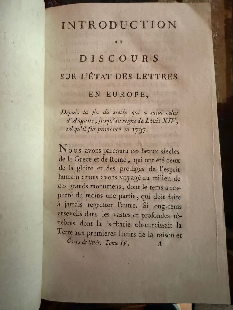 Cours de littérature
