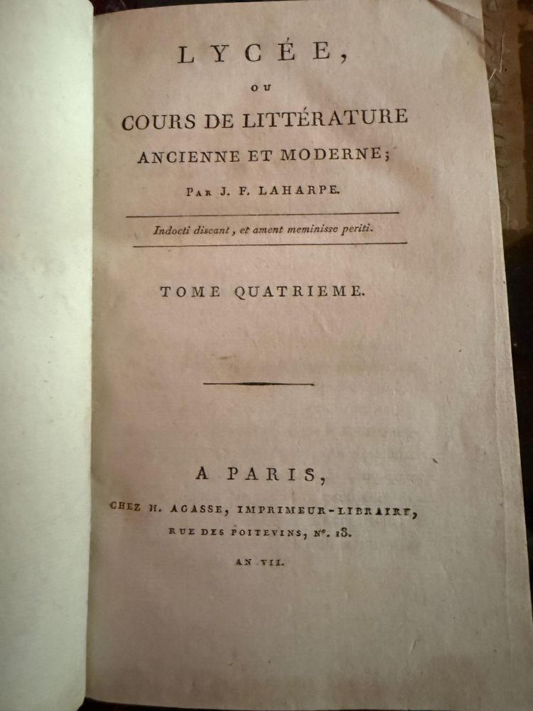 Cours de littérature