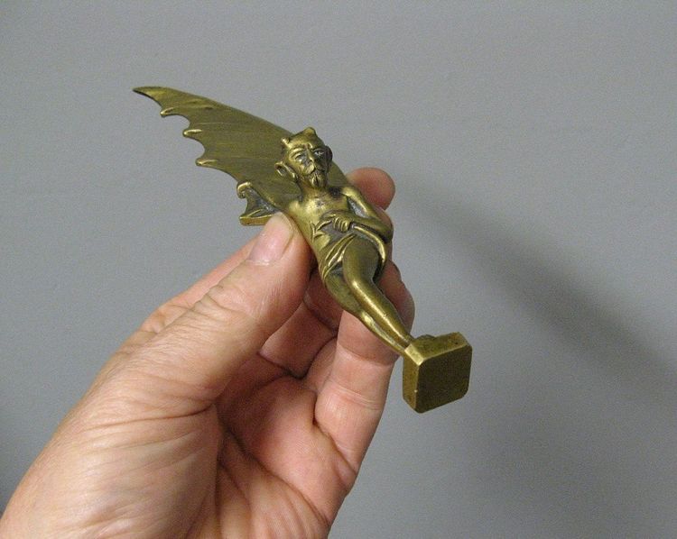Bronze Seal, Wax Seal, Paper Cup. 19th C. Lucifer Satan.