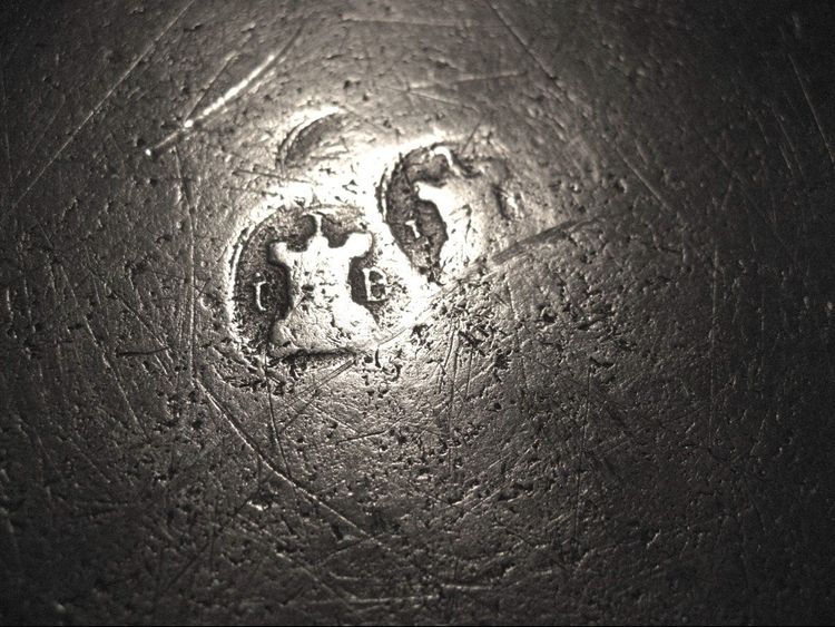Large 18th Century Pewter Religious Art Dish.