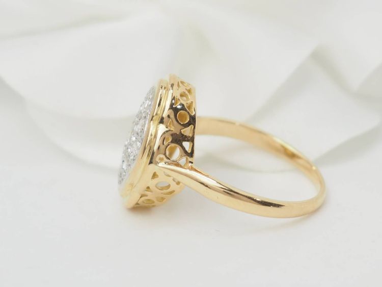Anello vintage in oro giallo e diamanti
