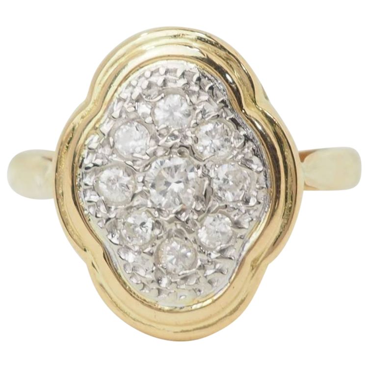 Anello vintage in oro giallo e diamanti