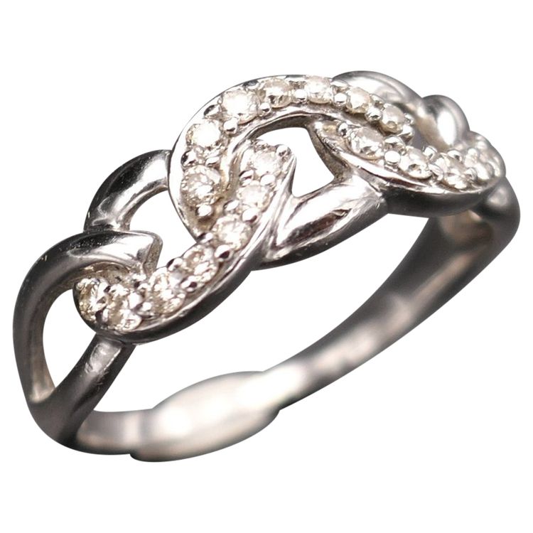 Gourmet-Ring mit Diamanten, 18 Karat Weißgold.